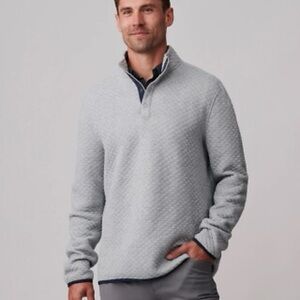 Rhone Men Size XXL Gramercy Quilted Long Sleeve‎ Pullover light grey Nwt